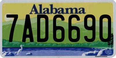 AL license plate 7AD6690