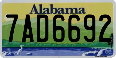 AL license plate 7AD6692