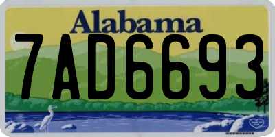 AL license plate 7AD6693