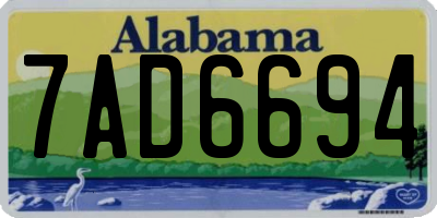 AL license plate 7AD6694