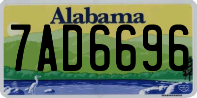 AL license plate 7AD6696