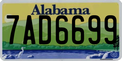 AL license plate 7AD6699