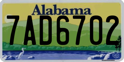 AL license plate 7AD6702