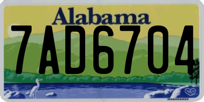 AL license plate 7AD6704