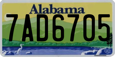 AL license plate 7AD6705