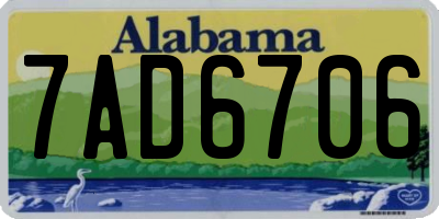 AL license plate 7AD6706