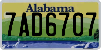 AL license plate 7AD6707