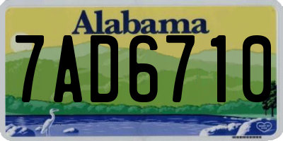 AL license plate 7AD6710