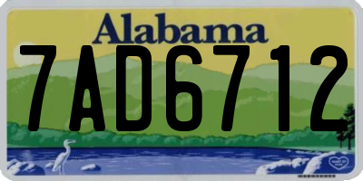 AL license plate 7AD6712