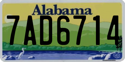 AL license plate 7AD6714