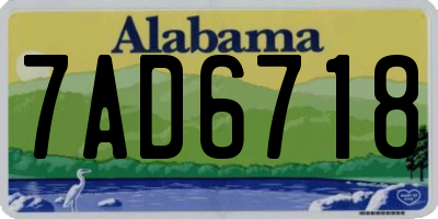 AL license plate 7AD6718