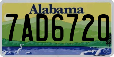 AL license plate 7AD6720