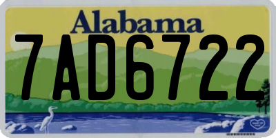 AL license plate 7AD6722