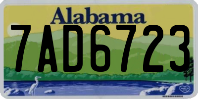 AL license plate 7AD6723