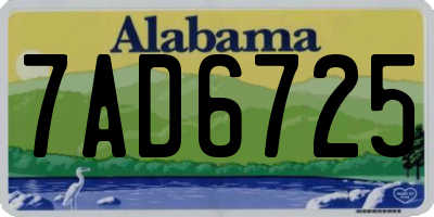 AL license plate 7AD6725