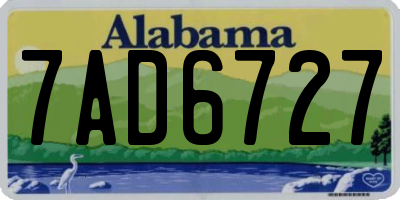 AL license plate 7AD6727