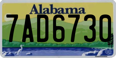 AL license plate 7AD6730