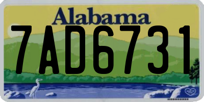 AL license plate 7AD6731