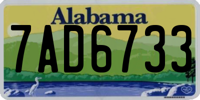 AL license plate 7AD6733