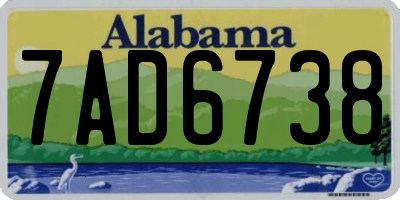AL license plate 7AD6738