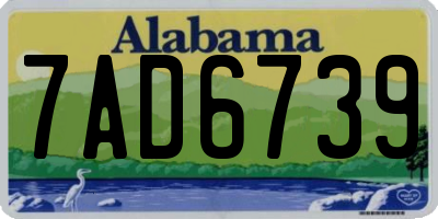 AL license plate 7AD6739