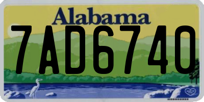 AL license plate 7AD6740