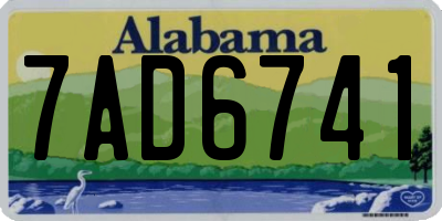 AL license plate 7AD6741