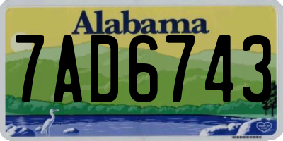 AL license plate 7AD6743