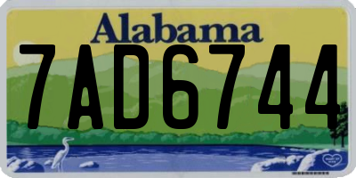 AL license plate 7AD6744