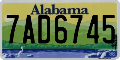 AL license plate 7AD6745