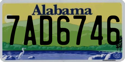 AL license plate 7AD6746