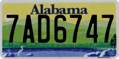 AL license plate 7AD6747