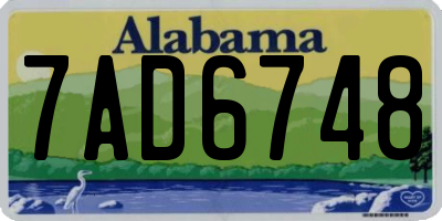 AL license plate 7AD6748
