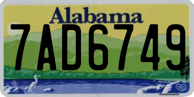 AL license plate 7AD6749
