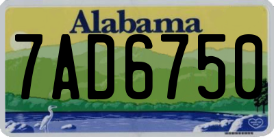 AL license plate 7AD6750