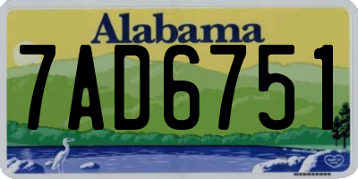 AL license plate 7AD6751