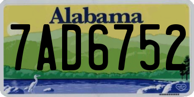 AL license plate 7AD6752