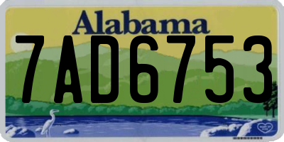 AL license plate 7AD6753