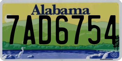 AL license plate 7AD6754