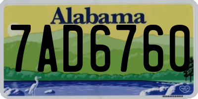 AL license plate 7AD6760