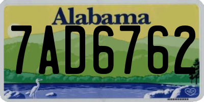 AL license plate 7AD6762