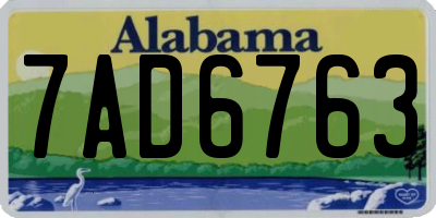 AL license plate 7AD6763