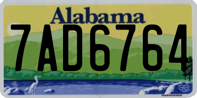 AL license plate 7AD6764