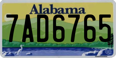 AL license plate 7AD6765