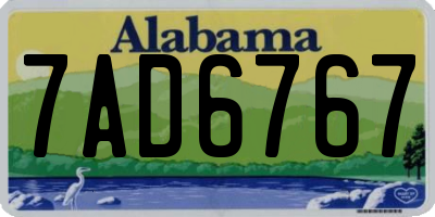 AL license plate 7AD6767