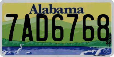 AL license plate 7AD6768
