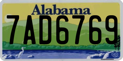 AL license plate 7AD6769