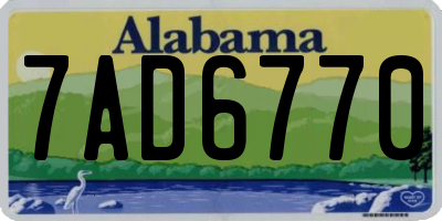 AL license plate 7AD6770