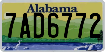 AL license plate 7AD6772