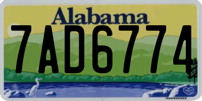 AL license plate 7AD6774